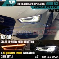 2x New Full LED Headlights for Audi A3 8V Pre-Facelift (13-16) Upgrade..